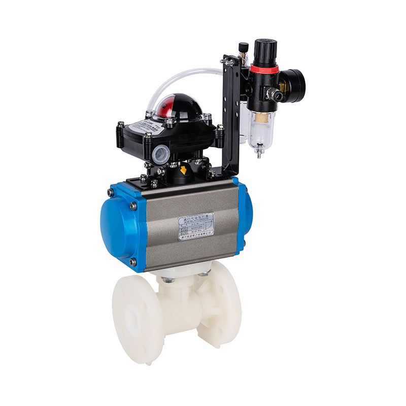 PVDF Q641F-10F pneumatikus karimás golyóscsap DN20-300 20A-300A JIS szabvány