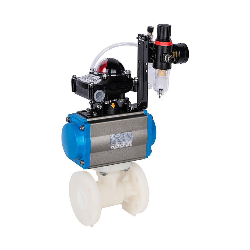 PVDF Q641F-10F pneumatikus karimás golyóscsap DN15-300 1/2'-12' ANSI szabvány